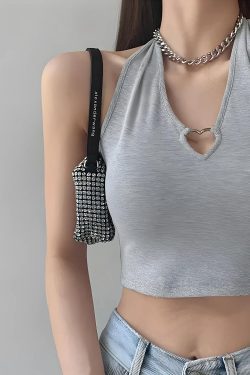 Baddie Heart Ring Halter Top
