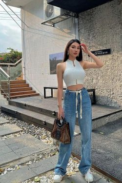 Baddie High Neck Knitted Crop Top