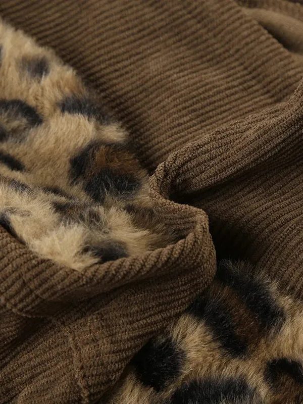 Baddie Leopard Corduroy Shorts