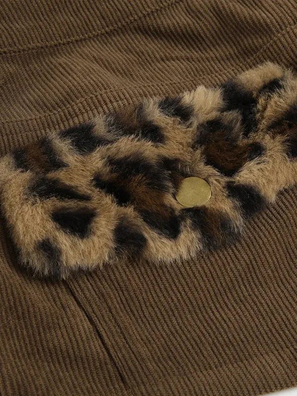 Baddie Leopard Corduroy Shorts