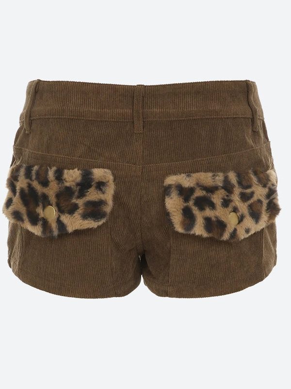 Baddie Leopard Corduroy Shorts