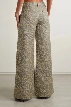 Baddie Leopard Embellished Cut Out Pants