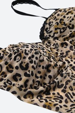 Baddie Leopard Mesh Top