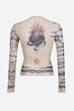 Baddie Mesh Tattoo Top