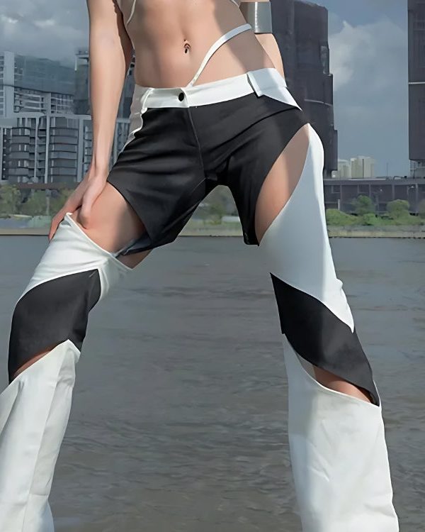 Baddie Patchwork Cut-Out Festival Pants