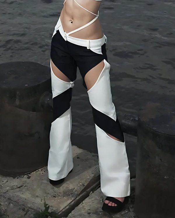 Baddie Patchwork Cut-Out Festival Pants