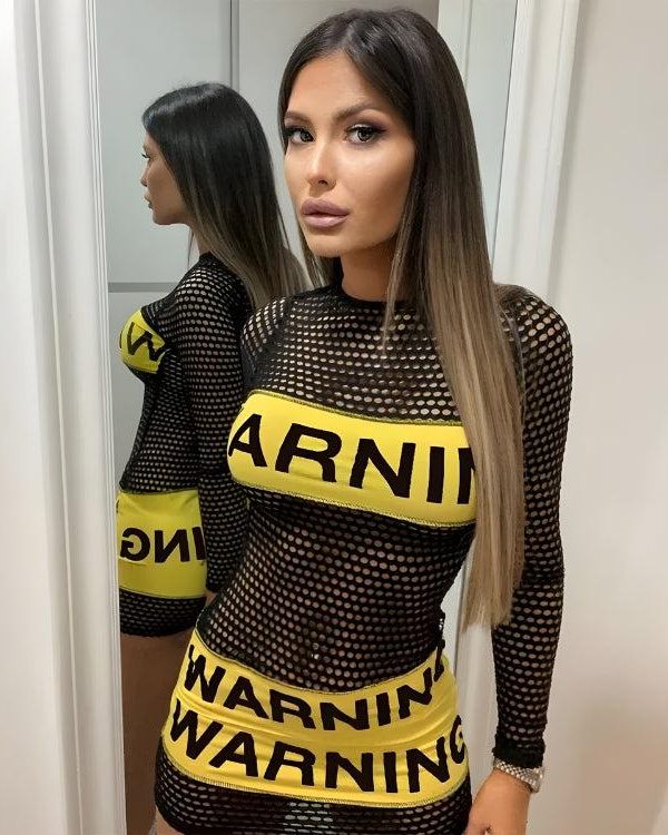Baddie Warning Fishnet Mini Dress