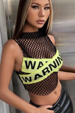 Baddie Warninr Fishnet Tank Top