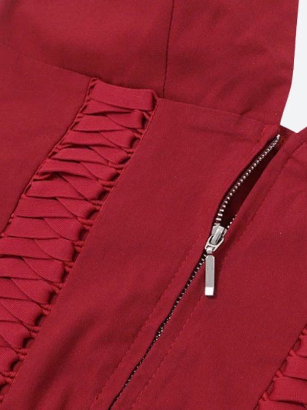 Baddie Zip Up Halter Top