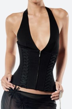 Baddie Zip Up Halter Top