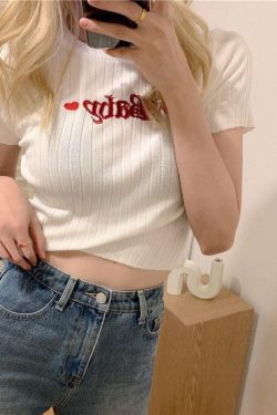 Barbie Embroidered Crop Top