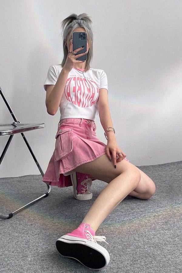 Barbie Pleated Cargo Mini Skirt