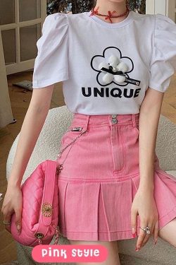 Barbie Pleated Denim Mini Skirt