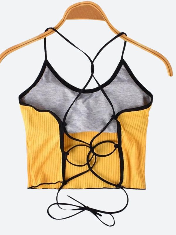 Basic Corduroy Backless Crop Top