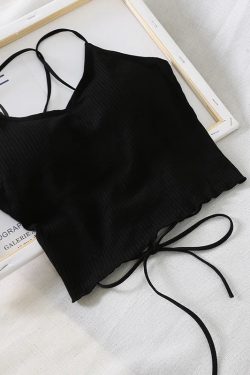 Basic Corduroy Backless Crop Top