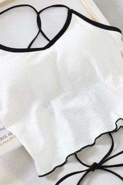 Basic Corduroy Backless Crop Top