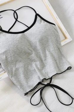 Basic Corduroy Backless Crop Top