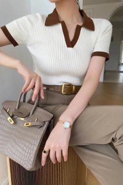 Basic Corduroy Polo Top