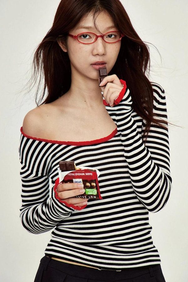 Basic Striped Scoop Neckline Top