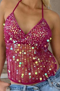 Beaded Backless Top