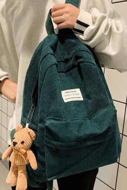 Bear Corduroy School Backpack