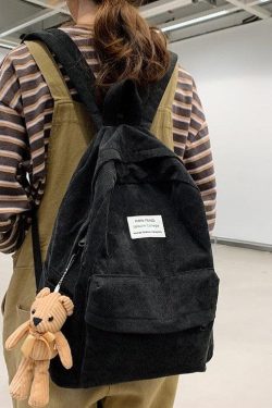 Bear Corduroy School Backpack