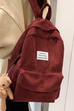Bear Corduroy School Backpack