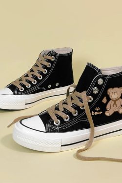 Bear Lace Up Canvas Shoes