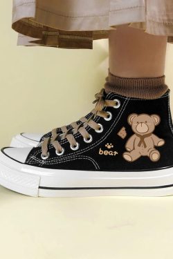 Bear Lace Up Canvas Shoes