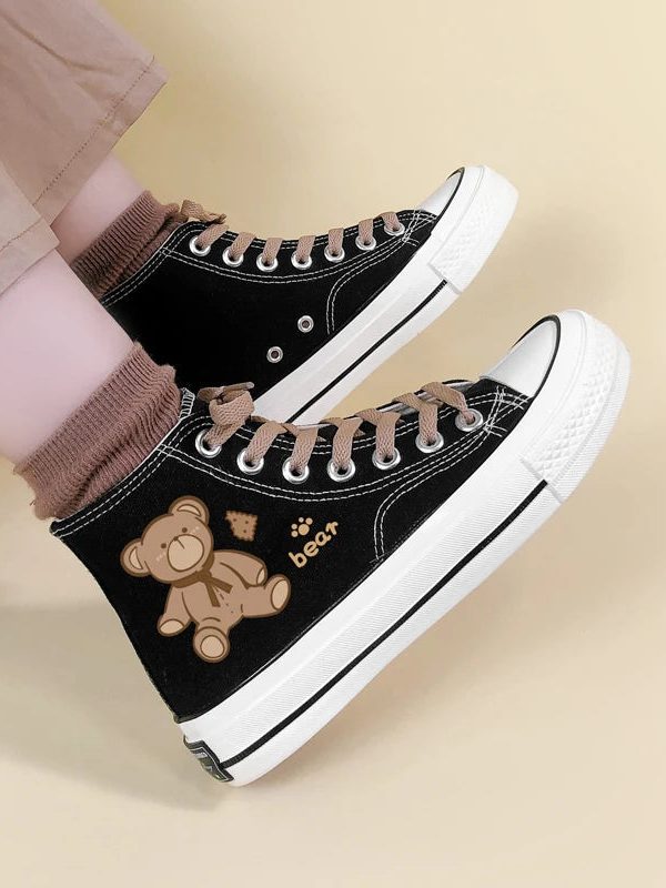 Bear Lace Up Canvas Shoes