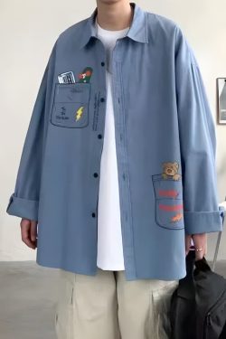 Bear & Skateboard Detailed Shirt