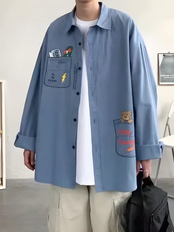 Bear & Skateboard Detailed Shirt