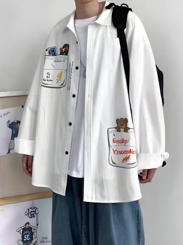 Bear & Skateboard Detailed Shirt