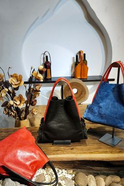 Beautiful Black Asymmetrical Design Calf Leather Satchel Handbag