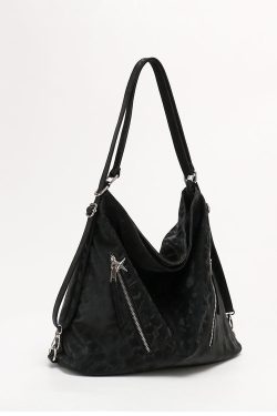 Beautiful Black Faux Leather Versatile Shoulder Bag