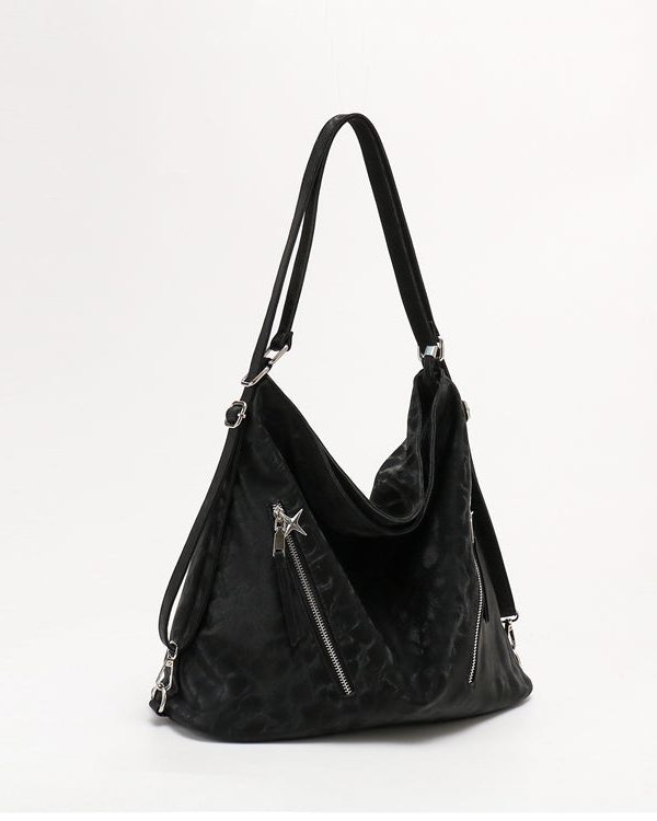 Beautiful Black Faux Leather Versatile Shoulder Bag