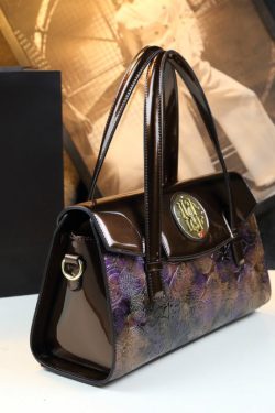 Beautiful Blue Embossed Classy Calf Leather Tote Handbag