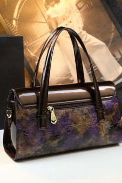 Beautiful Blue Embossed Classy Calf Leather Tote Handbag