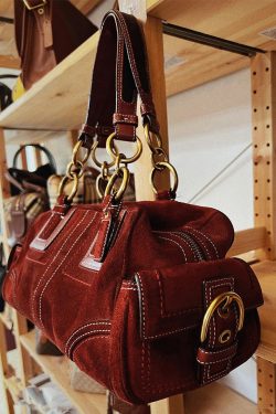 Beautiful Brown Patchwork Solid Durable Fine Suede Shoulder Bags