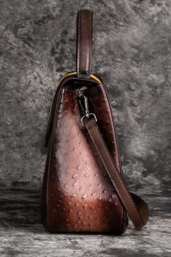 Beautiful Brown Rub color Paitings Calf Leather Messenger Bag