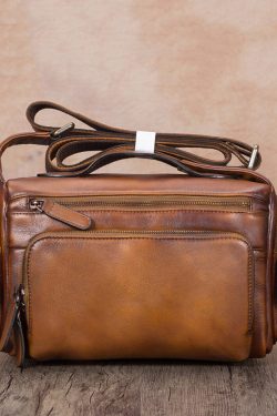 Beautiful Brown Solid Durable Versatile Calf Leather Tote Handbag