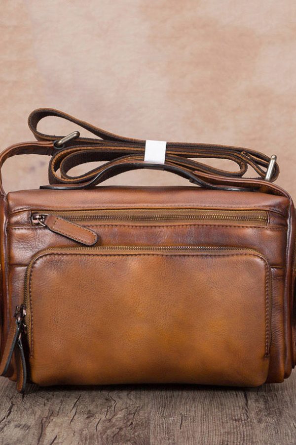 Beautiful Brown Solid Durable Versatile Calf Leather Tote Handbag