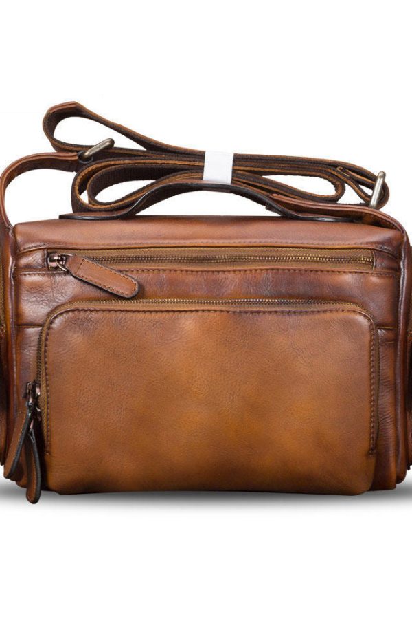 Beautiful Brown Solid Durable Versatile Calf Leather Tote Handbag
