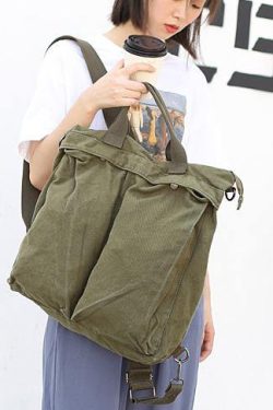 Beautiful For Women Casual green Canvas Square Backpack