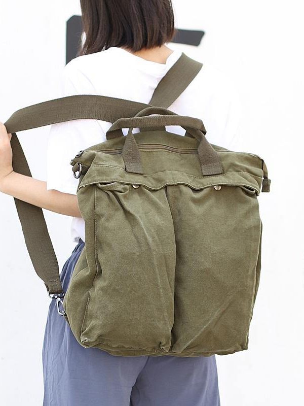 Beautiful For Women Casual green Canvas Square Backpack