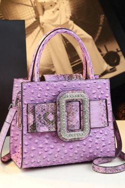 Beautiful Zircon Solid Durable Faux Leather Tote Handbag