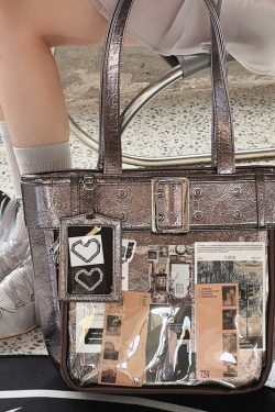 Belt Style Ita Bag - Spacious Y2K Silver Tote Ita Bag