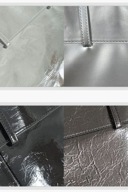 Belt Style Ita Bag - Spacious Y2K Silver Tote Ita Bag