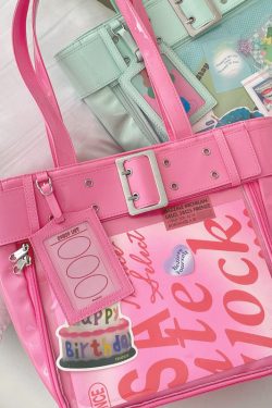 Belt Style Ita Bag - Spacious Y2K Silver Tote Ita Bag