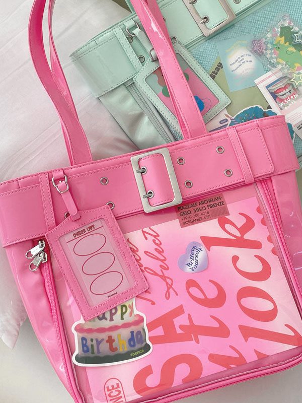 Belt Style Ita Bag - Spacious Y2K Silver Tote Ita Bag